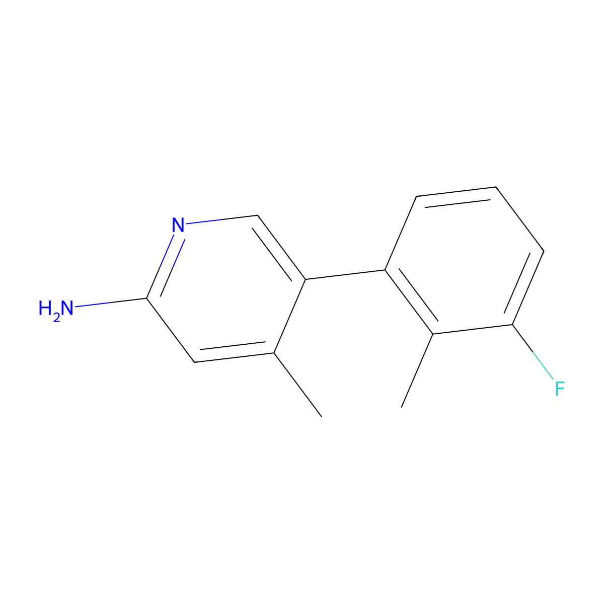 5-(3-Fluoro-2-methylphenyl)-4-methyl-2-pyridinamine molecular structure, CAS 1552257-32-5