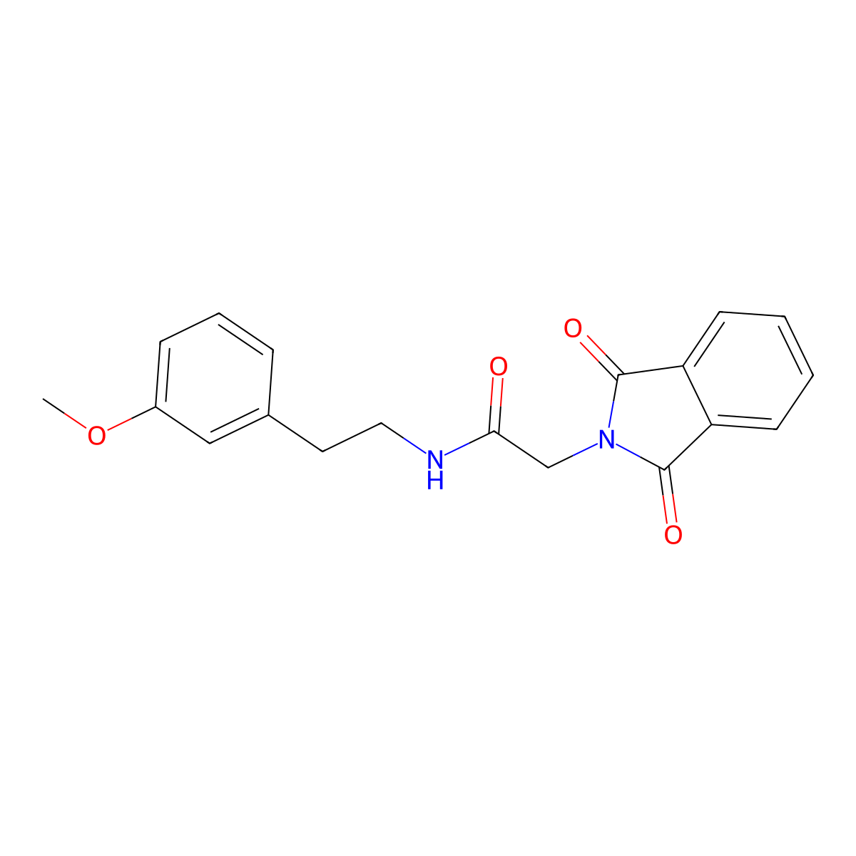 2-(1,3-dioxoisoindolin-2-yl)-N-(3-methoxyphenethyl)acetamide molecular structure, CAS 1552267-05-6