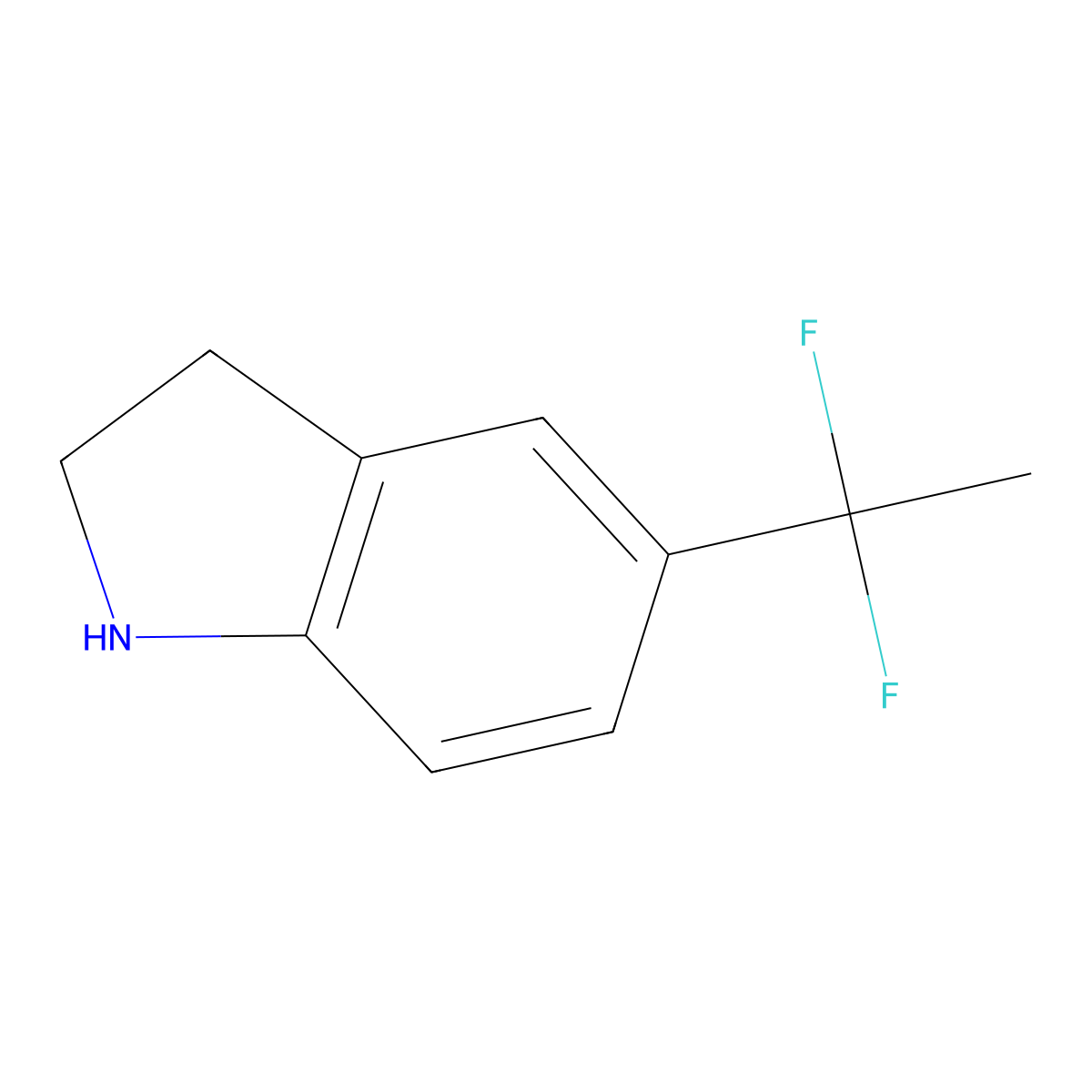 5-(1,1-Difluoro-ethyl)-2,3-dihydro-1H-indole molecular structure, CAS 1552269-17-6