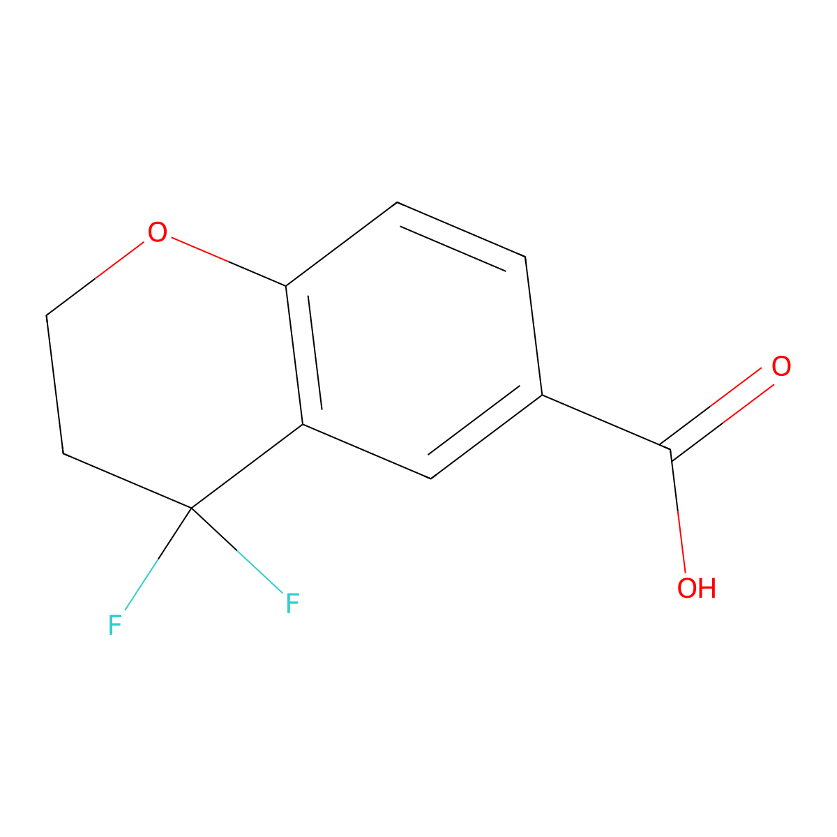 4,4-difluoro-3,4-dihydro-2H-1-benzopyran-6-carboxylic acid molecular structure, CAS 1552270-65-1