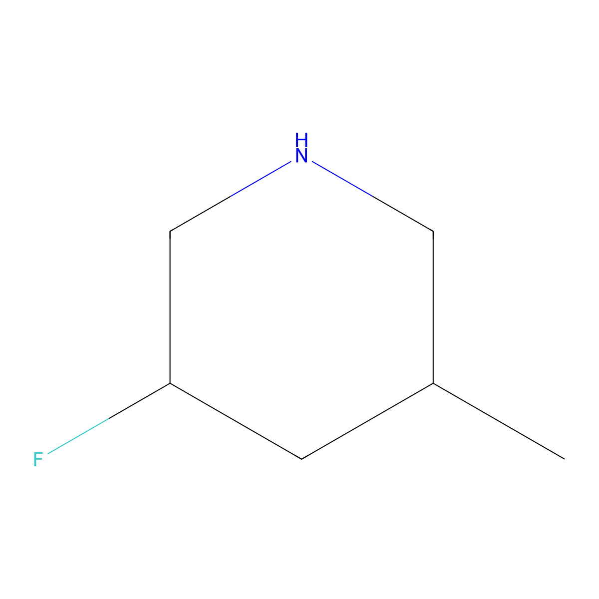 3-Fluoro-5-methylpiperidine molecular structure, CAS 1552273-34-3