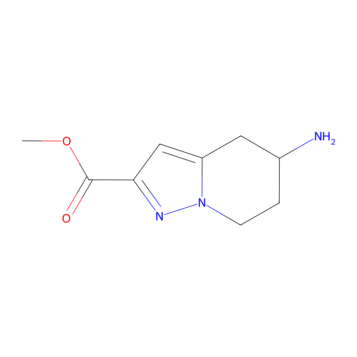methyl 5-amino-4H,5H,6H,7H-pyrazolo[1,5-a]pyridine-2-carboxylate molecular structure, CAS 1552275-15-6