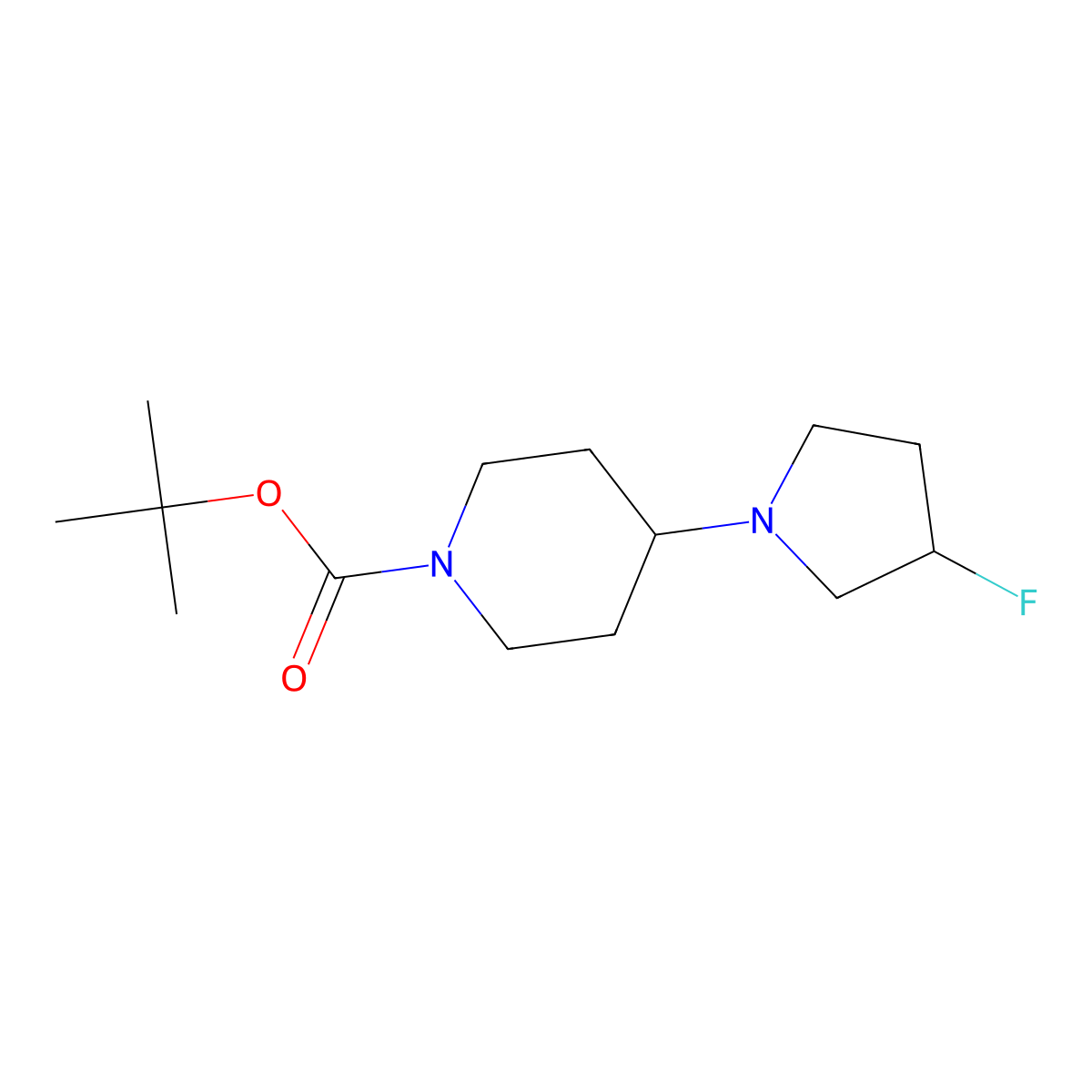 tert-Butyl 4-(3-fluoropyrrolidin-1-yl)piperidine-1-carboxylate molecular structure, CAS 1552276-93-3