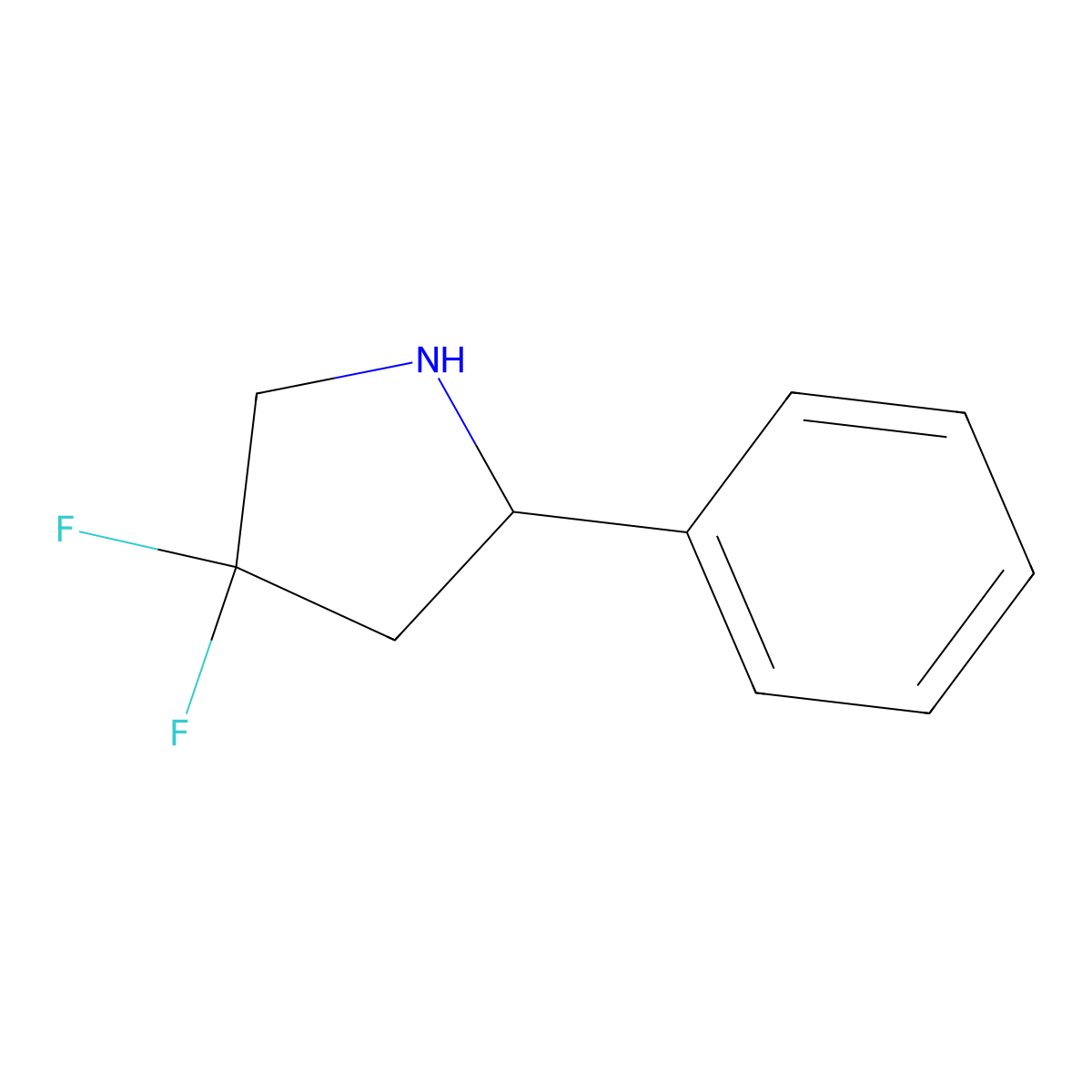 4,4-Difluoro-2-phenylpyrrolidine molecular structure, CAS 1552276-99-9