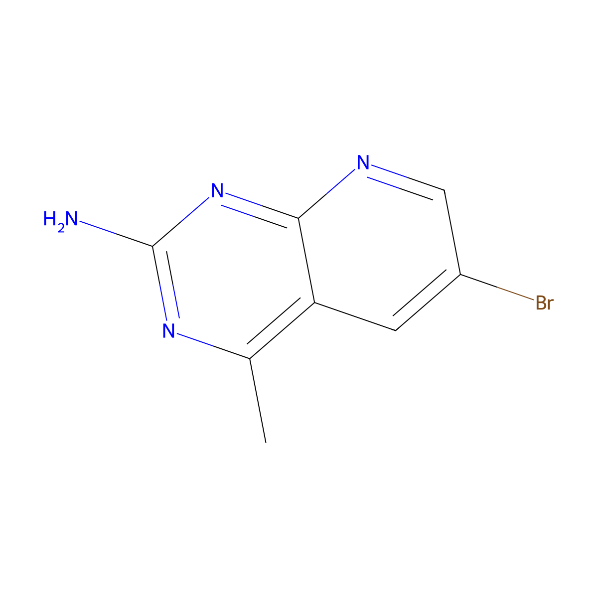 6-Bromo-4-methylpyrido[2,3-d]pyrimidin-2-amine molecular structure, CAS 1552301-50-4