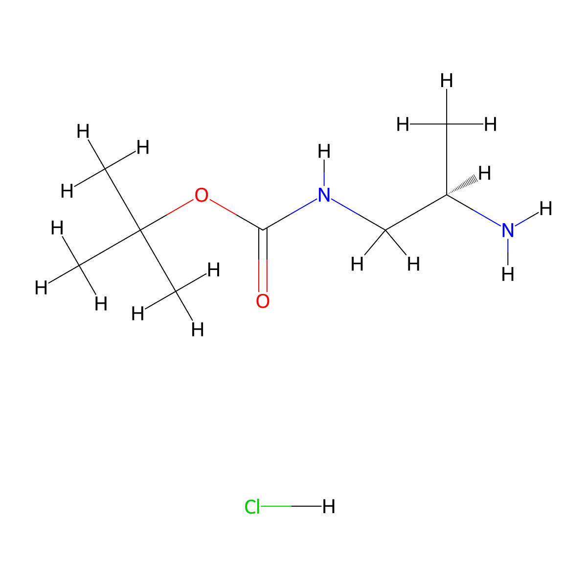 (R)-tert-Butyl (2-aminopropyl)carbamate hydrochloride molecular structure, CAS 1552316-15-0