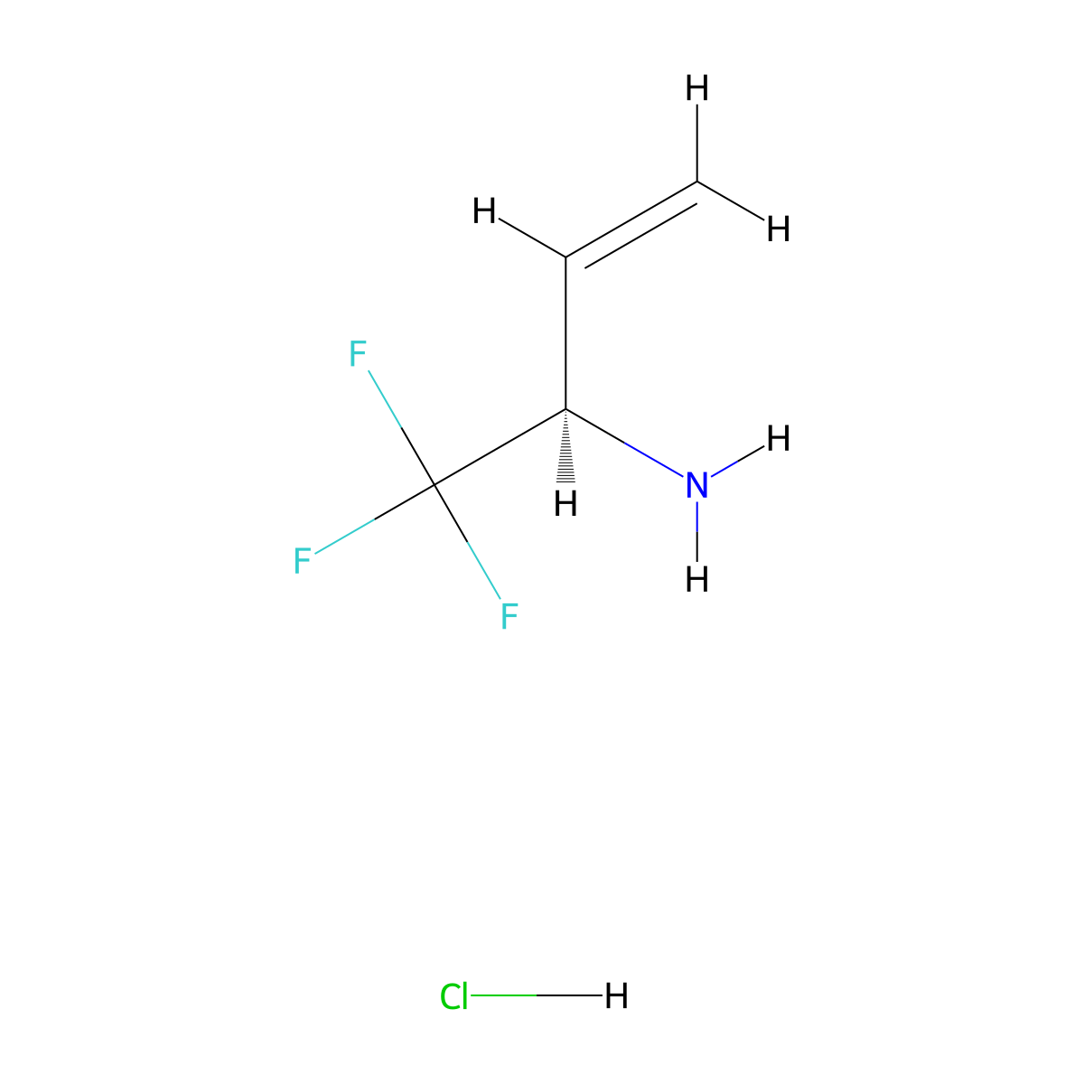 (2R)-1,1,1-trifluorobut-3-en-2-amine hydrochloride molecular structure, CAS 1552316-45-6