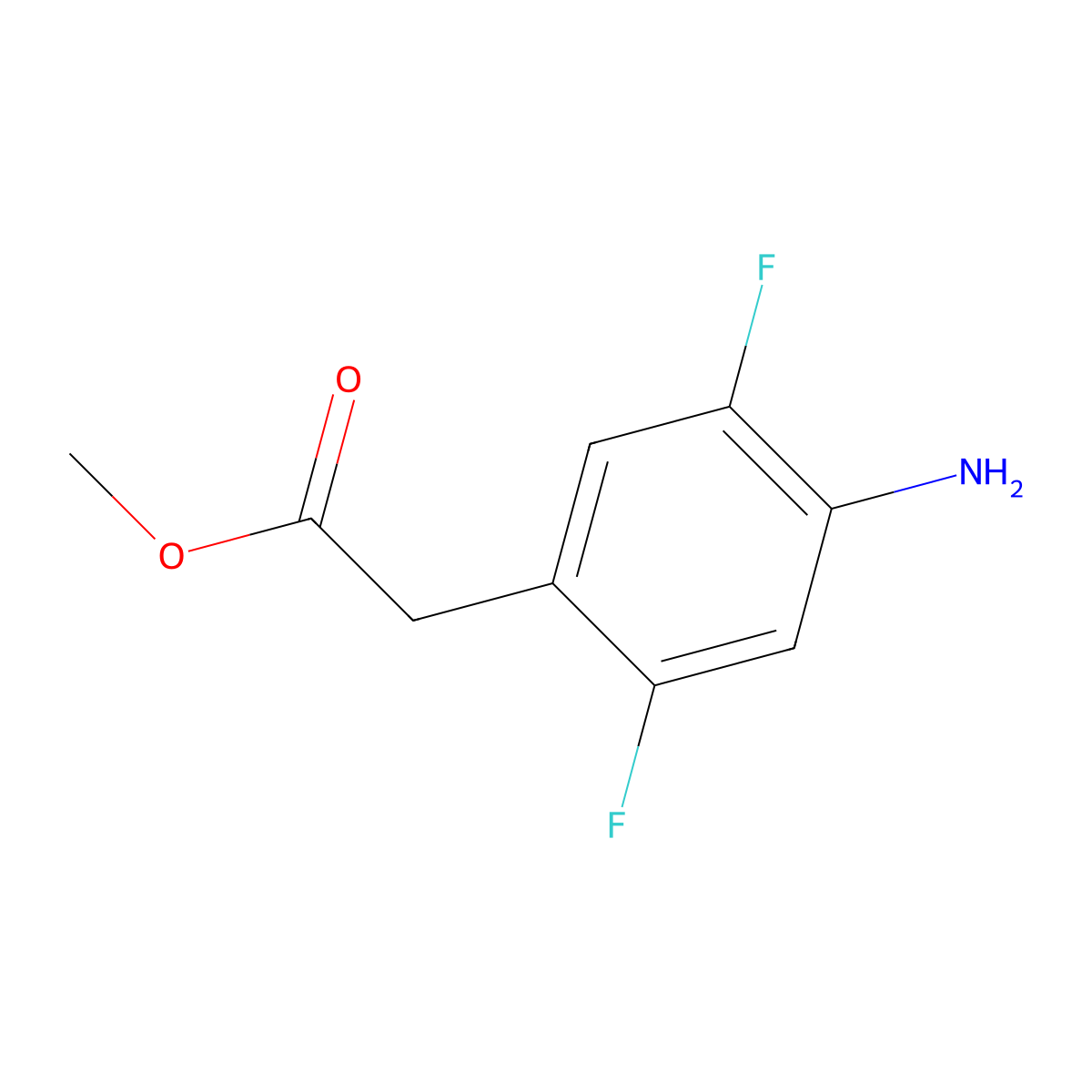 Methyl 2-(4-amino-2,5-difluorophenyl)acetate molecular structure, CAS 1552321-27-3