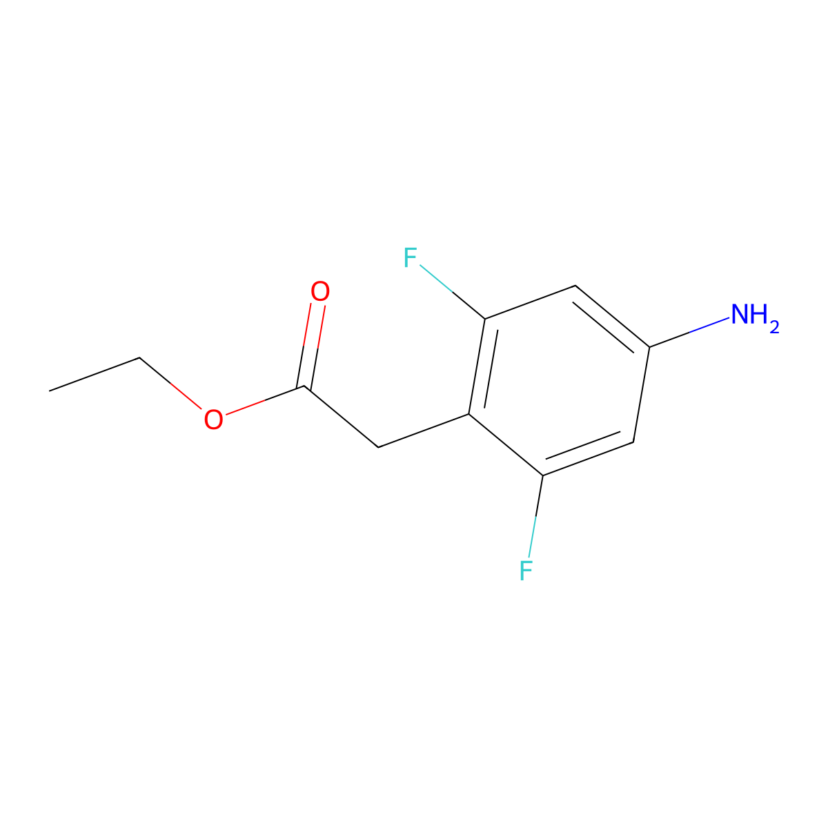 Ethyl 2-(4-amino-2,6-difluorophenyl)acetate molecular structure, CAS 1552321-30-8