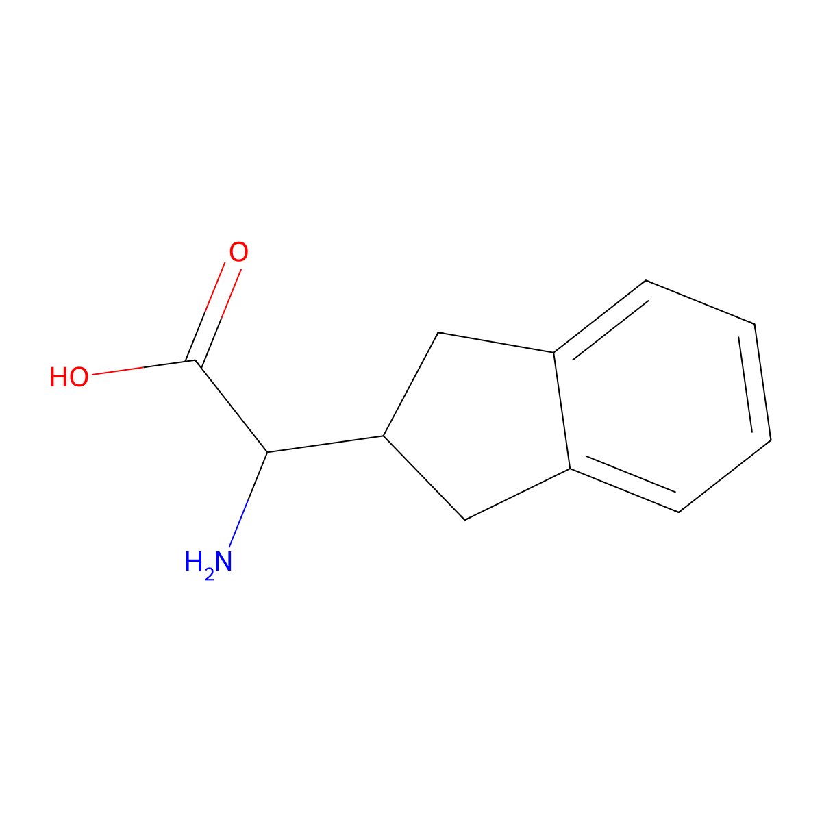 (S)-2-Amino-2-(2,3-dihydro-1H-inden-2-yl)acetic acid molecular structure, CAS 155239-51-3