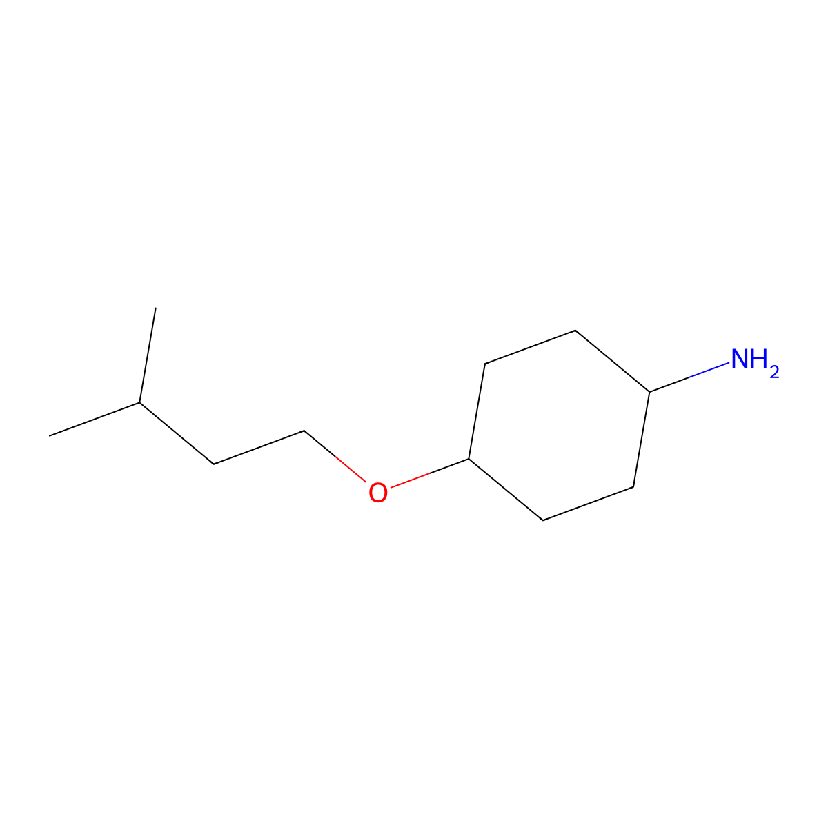 (1R,4r)-4-(3-methylbutoxy)cyclohexan-1-amine molecular structure, CAS 1552422-85-1