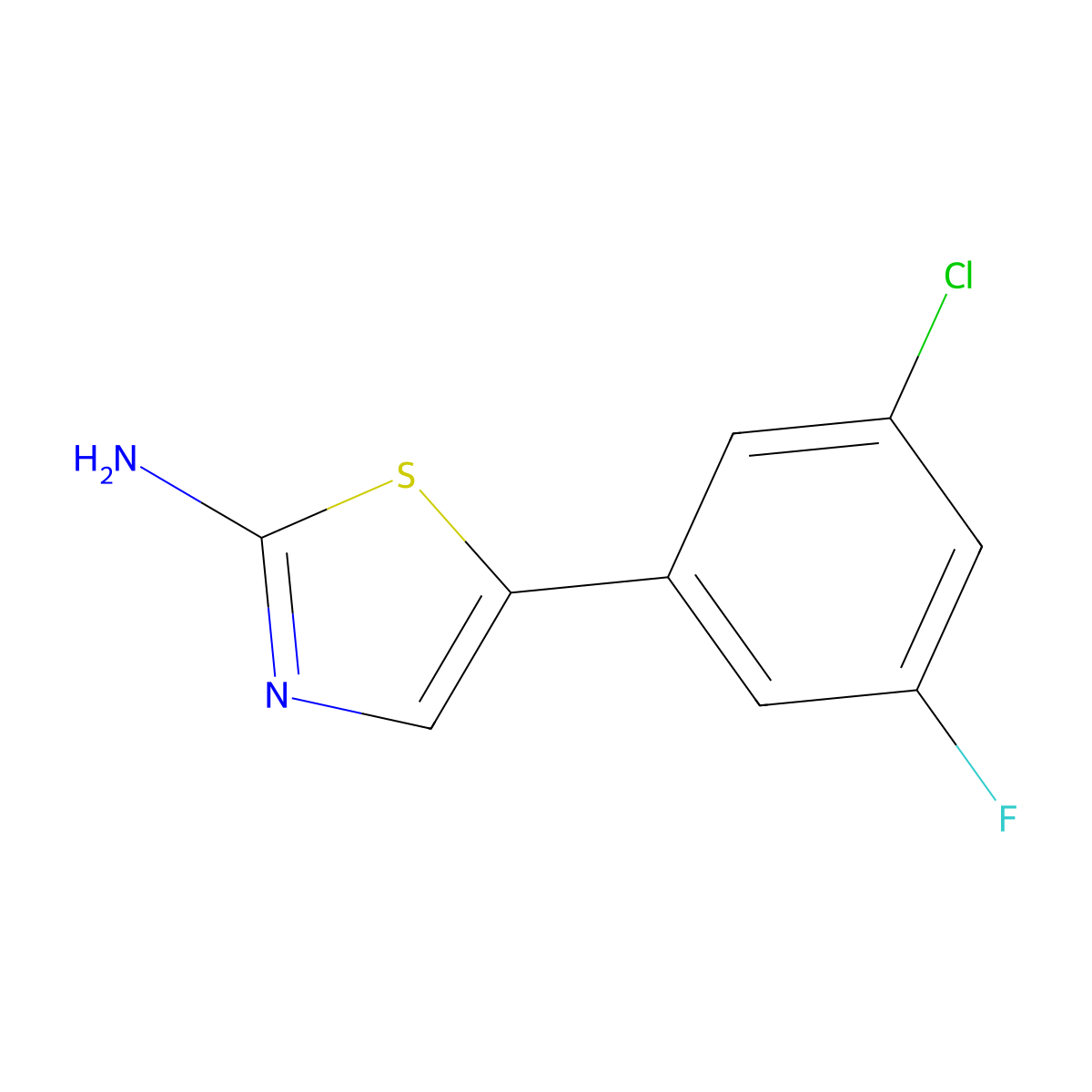 5-(3-Chloro-5-fluorophenyl)thiazol-2-amine molecular structure, CAS 1552432-91-3