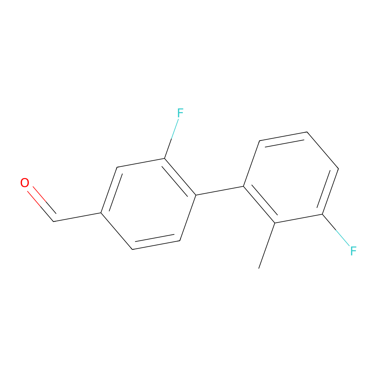 2,3'-Difluoro-2'-methyl[1,1'-biphenyl]-4-carboxaldehyde molecular structure, CAS 1552458-68-0