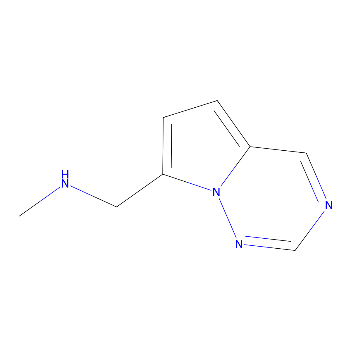 Methyl({pyrrolo[2,1-f][1,2,4]triazin-7-yl}methyl)amine molecular structure, CAS 1552461-60-5