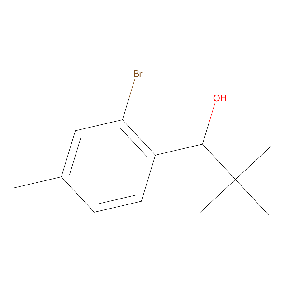 2-Bromo-alpha-(1,1-dimethylethyl)-4-methylbenZenemethanol molecular structure, CAS 1552464-48-8