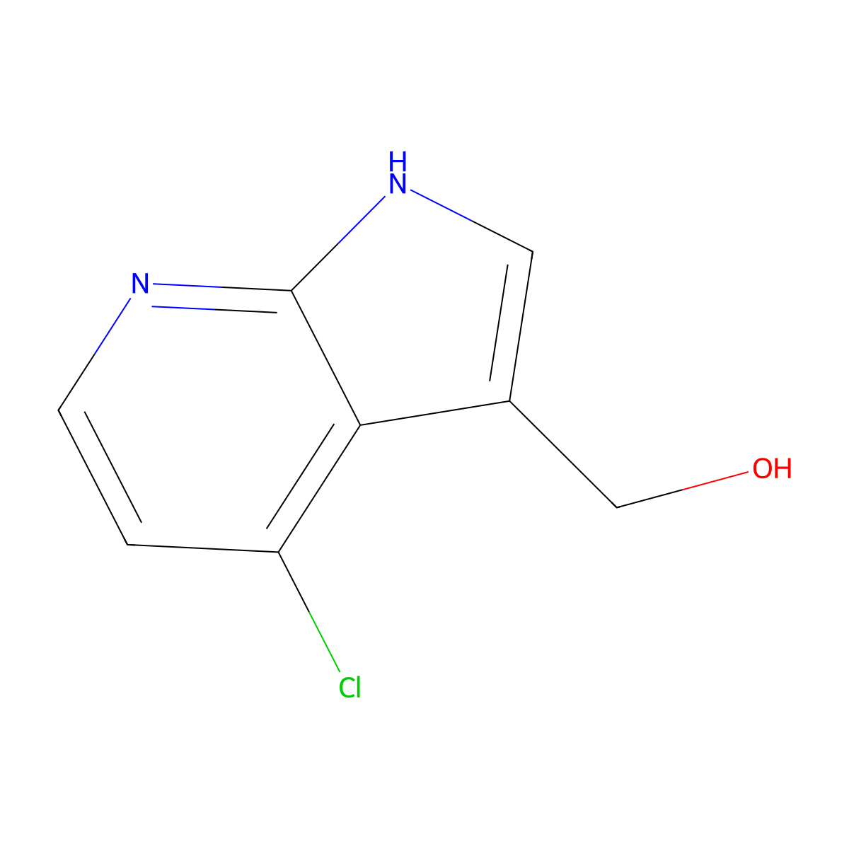 (4-Chloro-1H-pyrrolo[2,3-b]pyridin-3-yl)methanol molecular structure, CAS 1552466-74-6