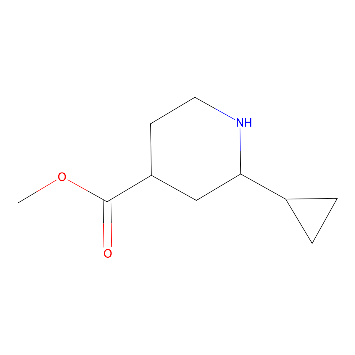 Methyl 2-cyclopropylpiperidine-4-carboxylate molecular structure, CAS 1552474-61-9