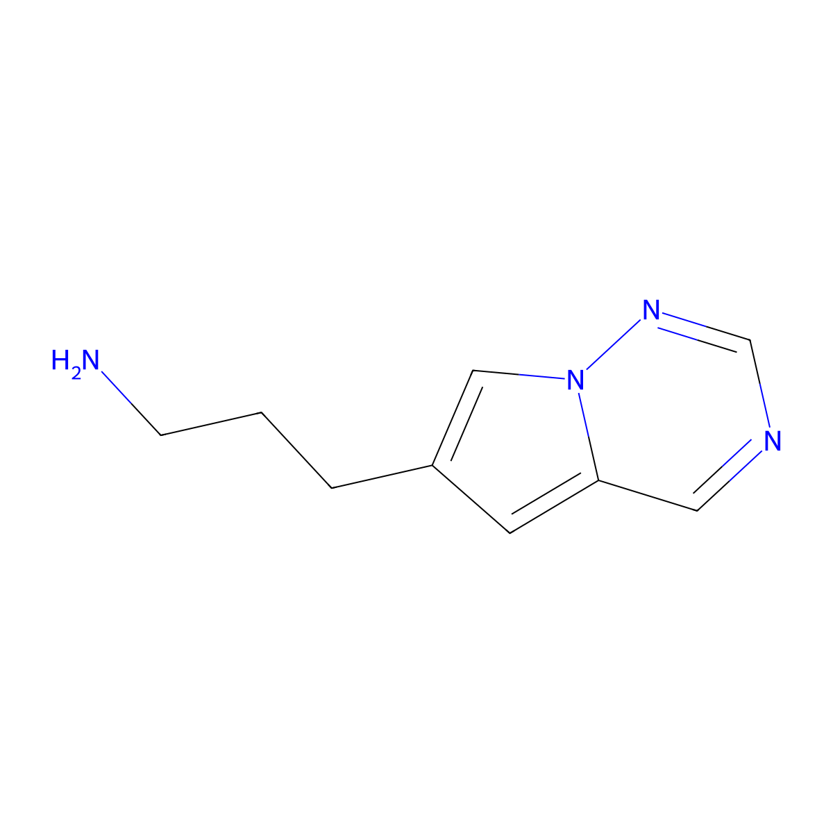 3-(Pyrrolo[2,1-f][1,2,4]triazin-6-yl)propan-1-amine molecular structure, CAS 1552475-14-5