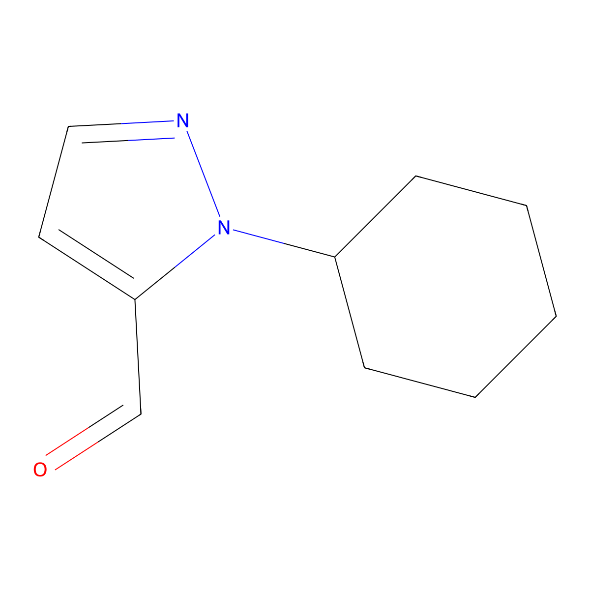 1-cyclohexyl-1H-pyrazole-5-carbaldehyde molecular structure, CAS 1552476-08-0