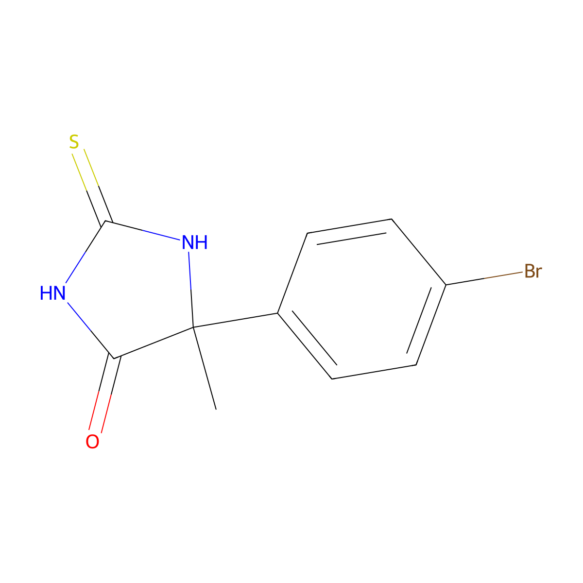 4-(4-bromophenyl)-4-methyl-2-sulfanyl-4,5-dihydro-1H-imidazol-5-one molecular structure, CAS 1552483-22-3