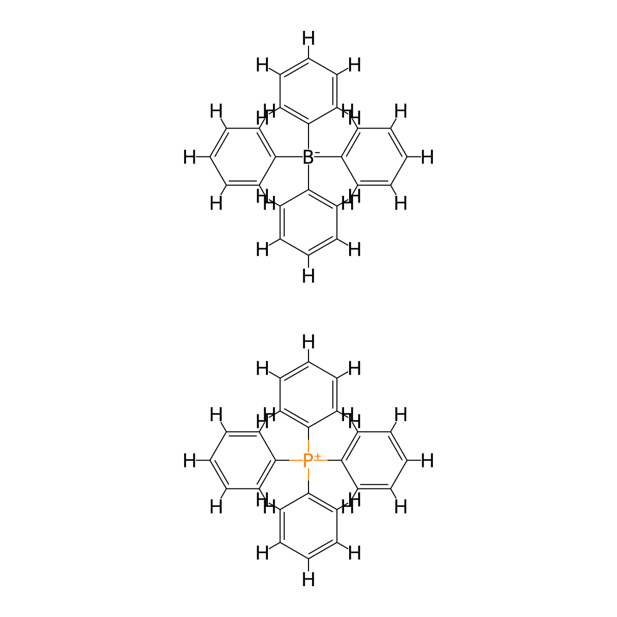Tetraphenylphosphonium tetraphenylborate molecular structure, CAS 15525-15-2