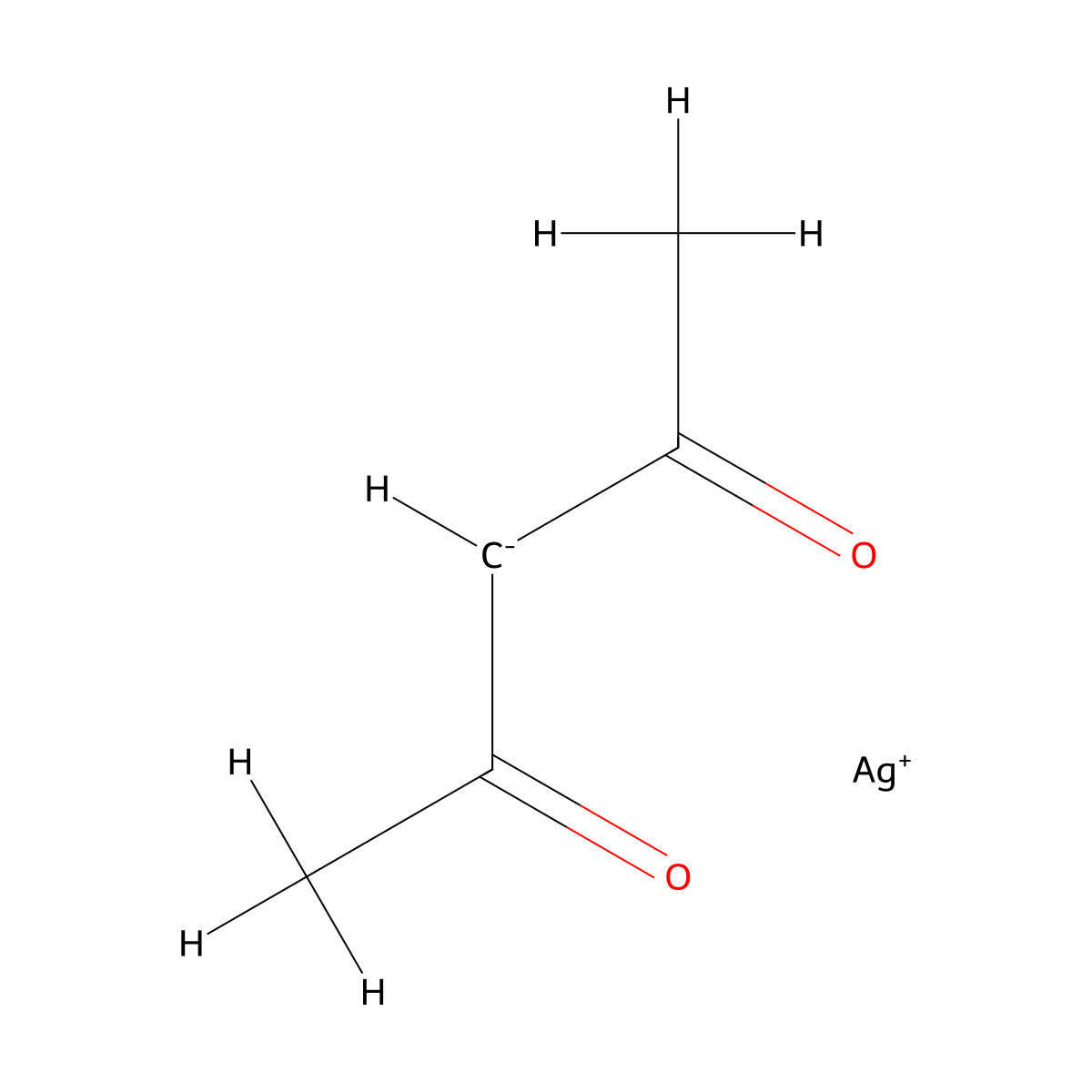 Silver acetylacetonate , Ag(acac) molecular structure, CAS 15525-64-1