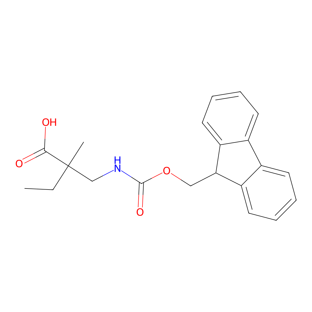 2-(([(9H-Fluoren-9-ylmethoxy)carbonyl]amino)methyl)-2-methylbutanoic acid molecular structure, CAS 1552504-03-6