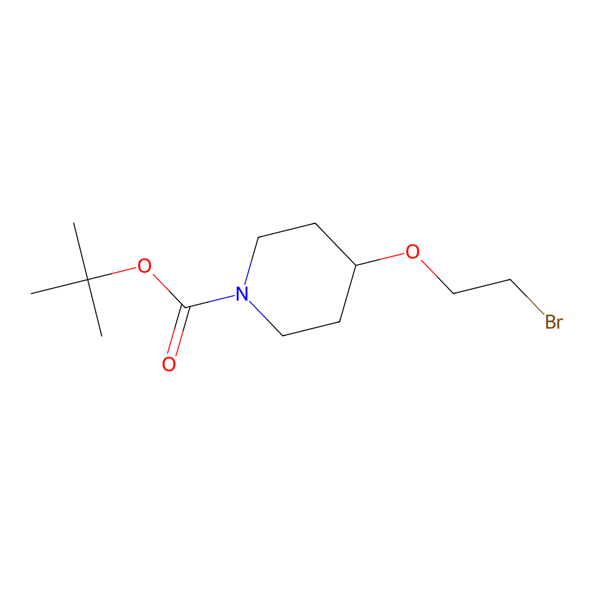 Tert-butyl 4-(2-bromoethoxy)piperidine-1-carboxylate molecular structure, CAS 1552504-74-1