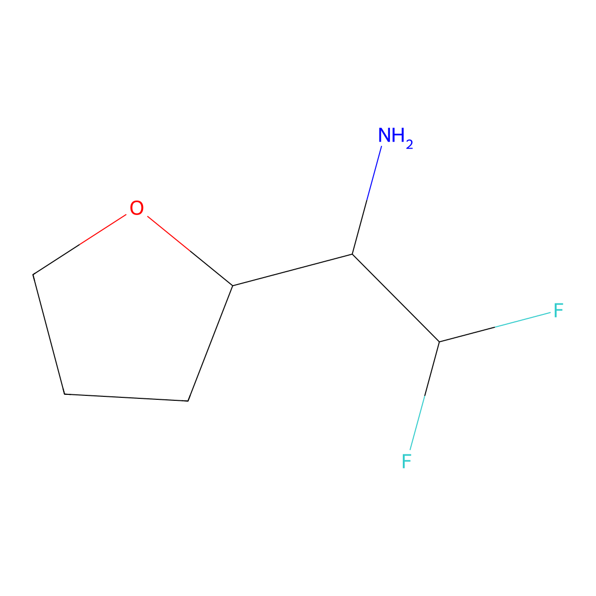 2,2-Difluoro-1-(oxolan-2-yl)ethan-1-amine molecular structure, CAS 1552522-02-7