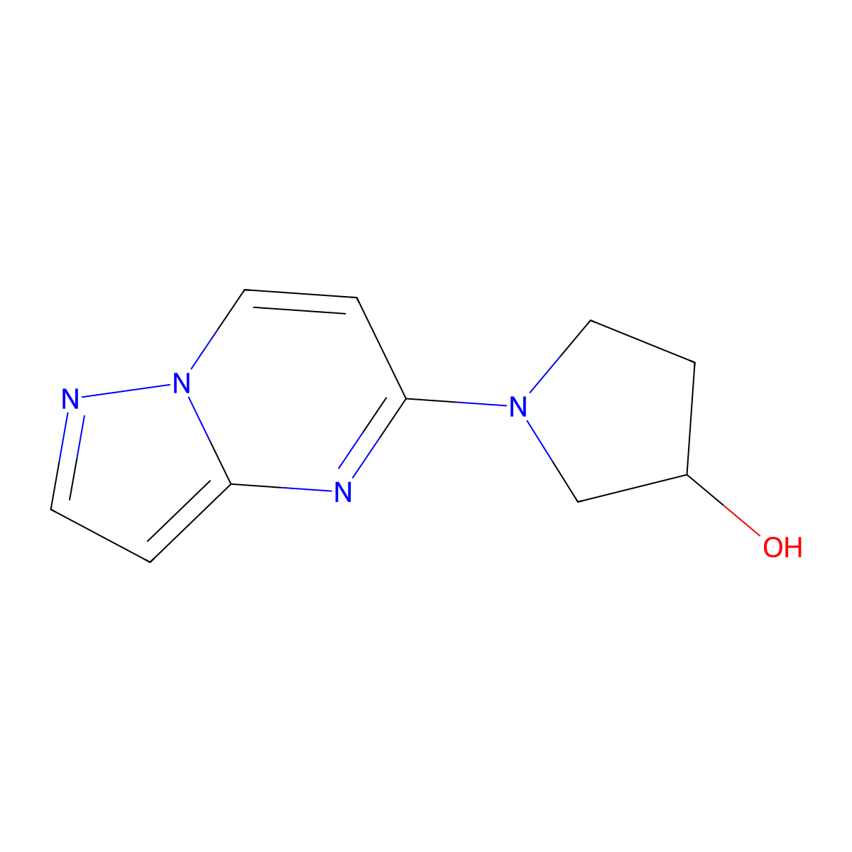 1-{Pyrazolo[1,5-a]pyrimidin-5-yl}pyrrolidin-3-ol molecular structure, CAS 1552529-58-4