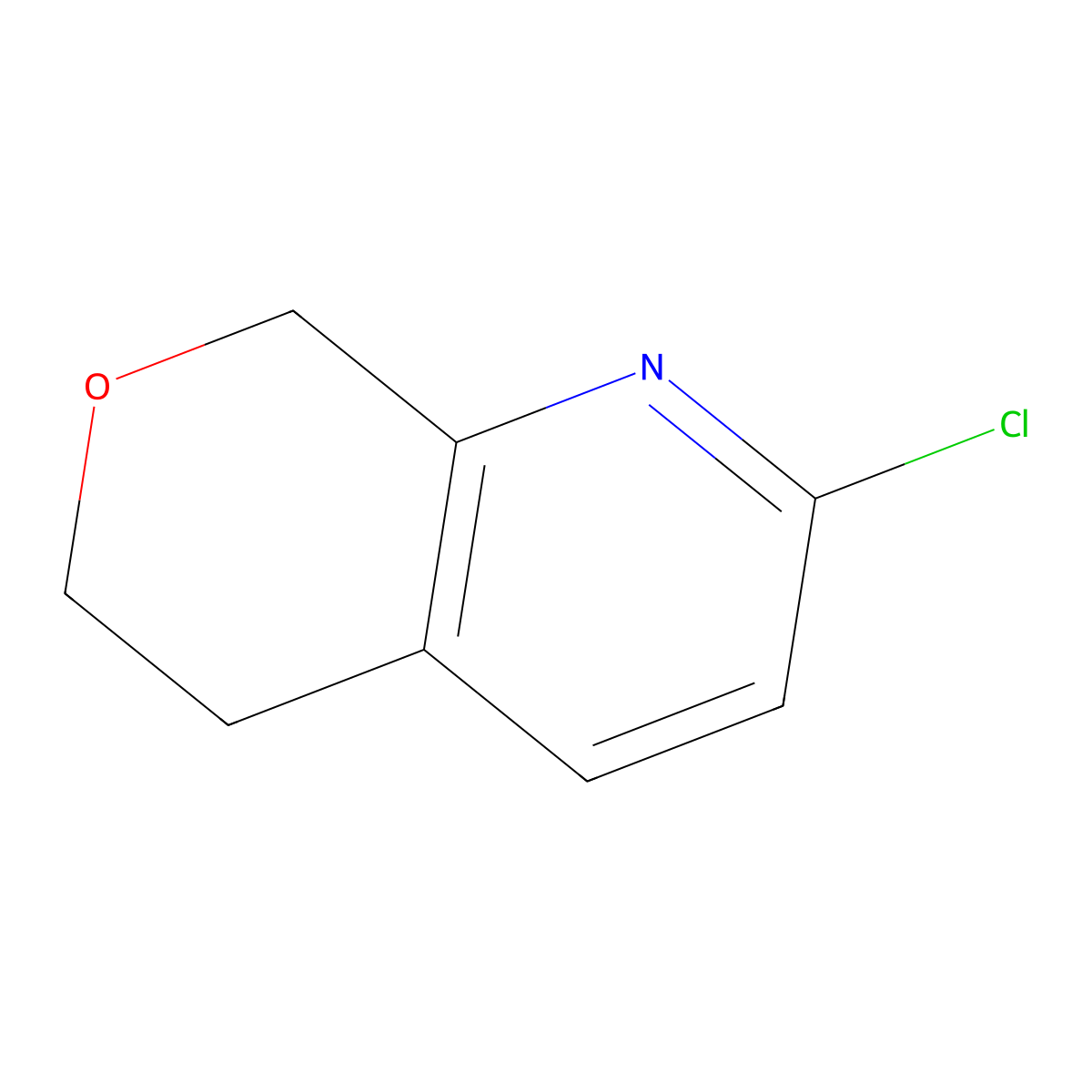 2-chloro-5H,6H,8H-pyrano[3,4-b]pyridine molecular structure, CAS 1552532-92-9