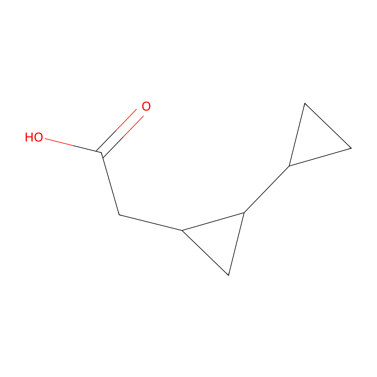 2-(2-Cyclopropylcyclopropyl)acetic acid molecular structure, CAS 1552533-62-6