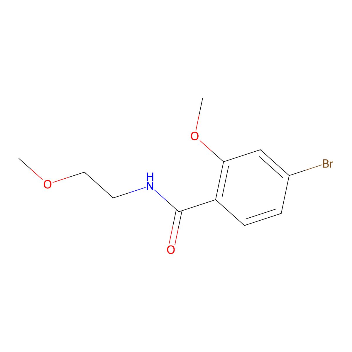4-Bromo-2-methoxy-N-(2-methoxyethyl)benzamide molecular structure, CAS 1552554-72-9