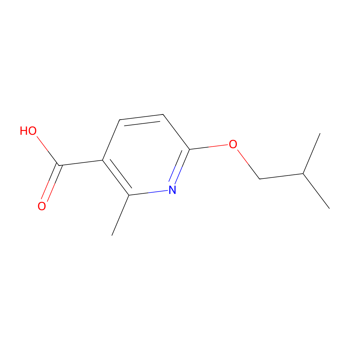 6-Isobutoxy-2-methylnicotinic acid molecular structure, CAS 1552559-94-0
