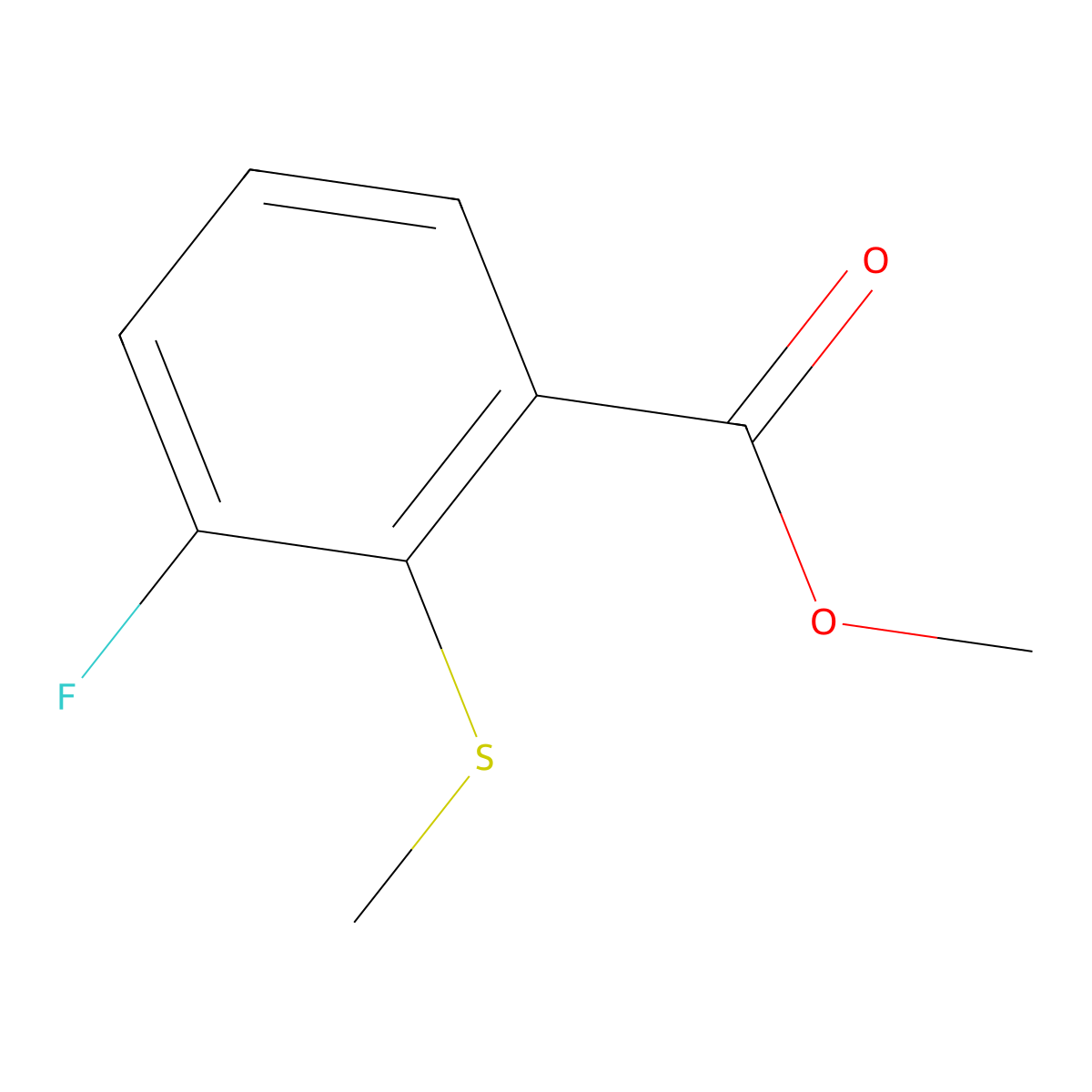 Methyl 3-fluoro-2-(methylthio)benzoate molecular structure, CAS 155256-40-9