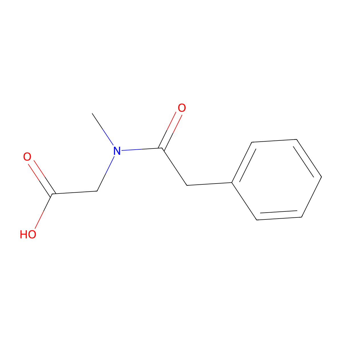 2-[Methyl(2-phenylacetyl)amino]acetic acid molecular structure, CAS 155256-51-2