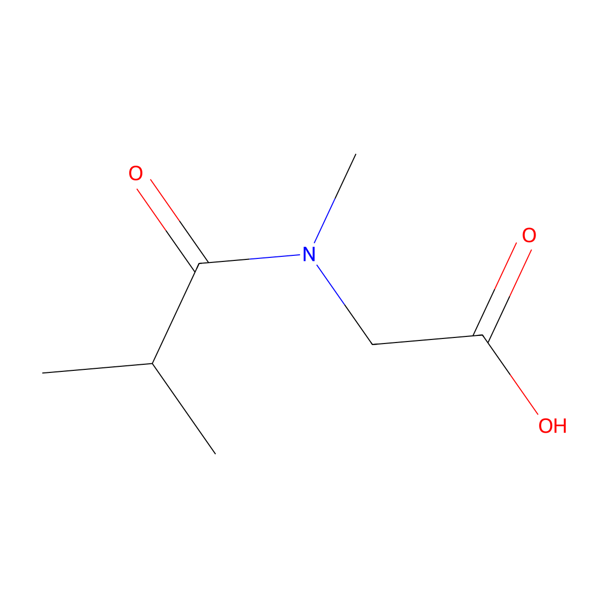 2-(N,2-dimethylpropanamido)acetic acid molecular structure, CAS 155256-79-4