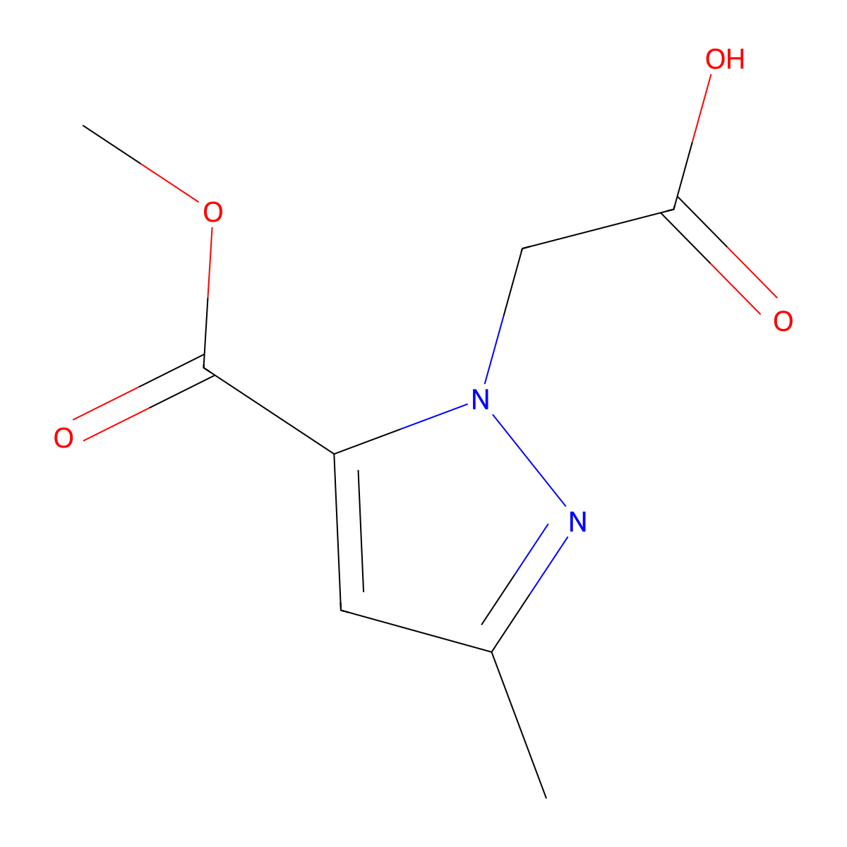 2-(5-Methoxycarbonyl-3-methylpyrazol-1-yl)acetic acid molecular structure, CAS 1552568-38-3