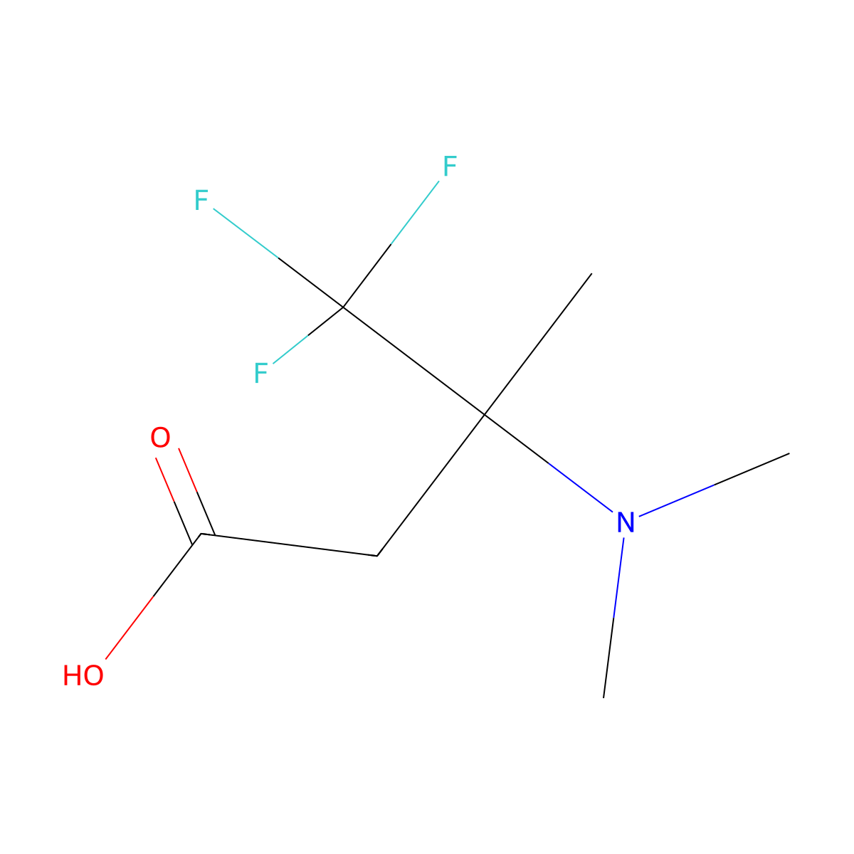 3-(Dimethylamino)-4,4,4-trifluoro-3-methylbutanoic acid molecular structure, CAS 1552568-69-0