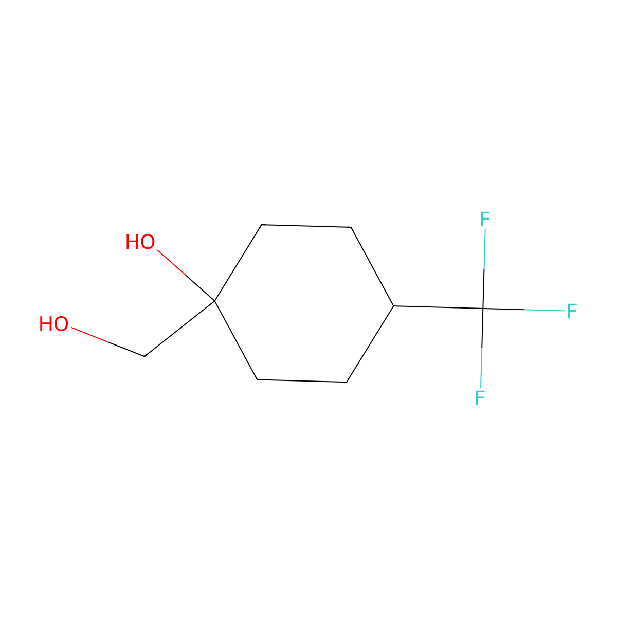 1-(Hydroxymethyl)-4-(trifluoromethyl)cyclohexan-1-ol molecular structure, CAS 1552572-45-8