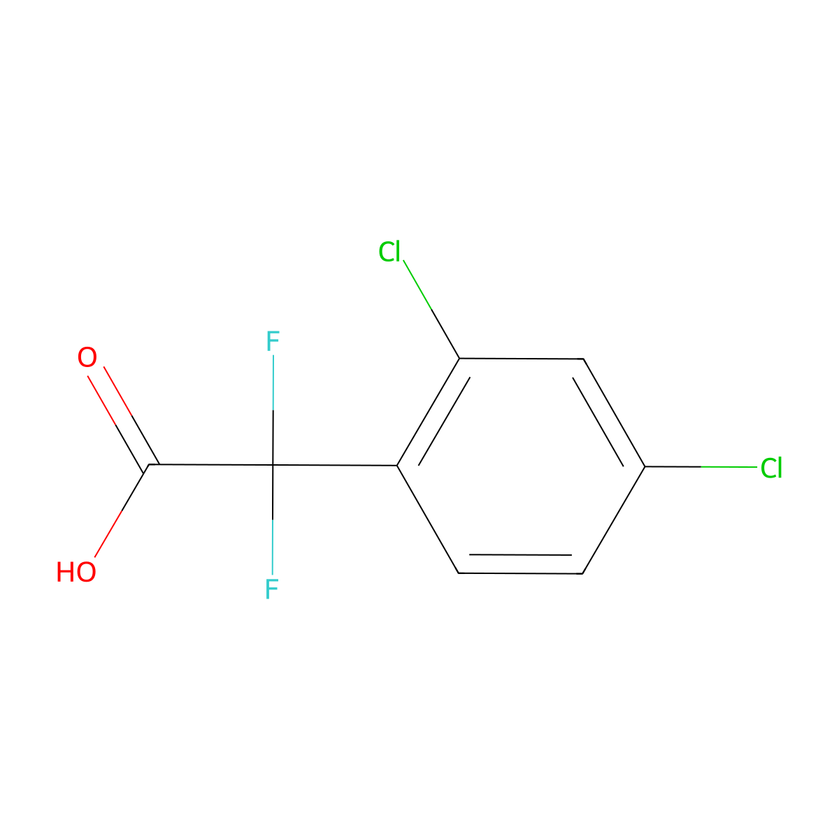 2-(2,4-Dichlorophenyl)-2,2-difluoroacetic acid molecular structure, CAS 1552586-81-8