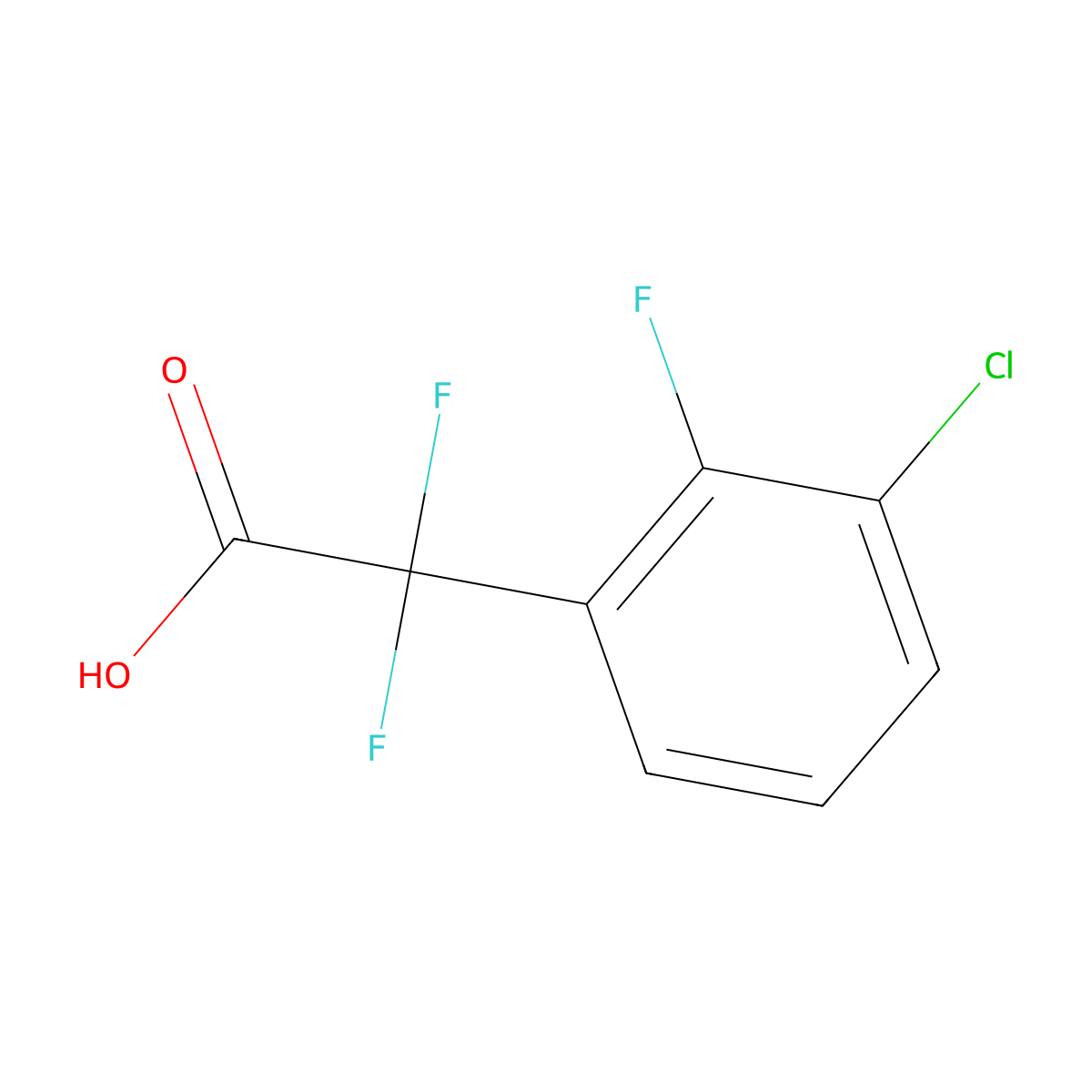 2-(3-Chloro-2-fluorophenyl)-2,2-difluoroacetic acid molecular structure, CAS 1552586-85-2