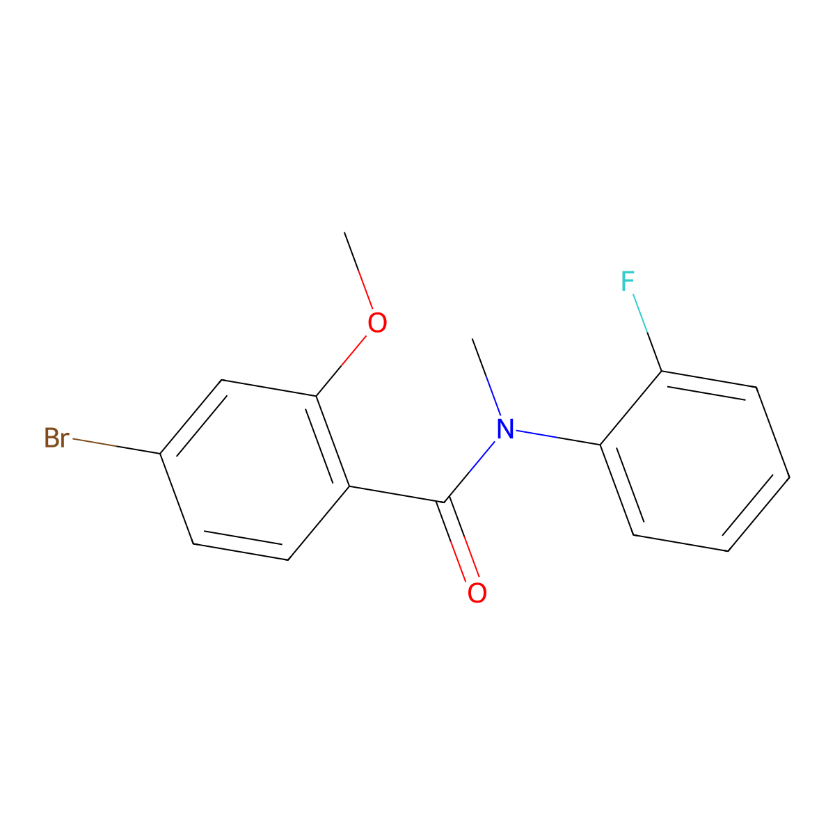 4-Bromo-N-(2-fluorophenyl)-2-methoxy-N-methylbenzamide molecular structure, CAS 1552590-29-0