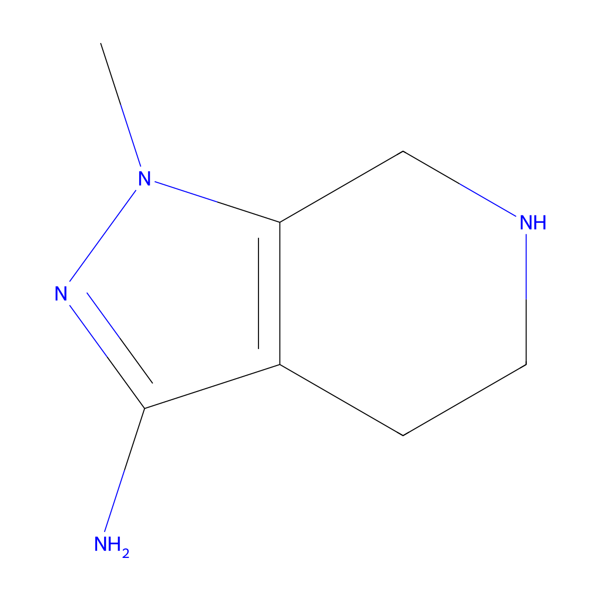 1-methyl-1H,4H,5H,6H,7H-pyrazolo[3,4-c]pyridin-3-amine molecular structure, CAS 1552604-49-5