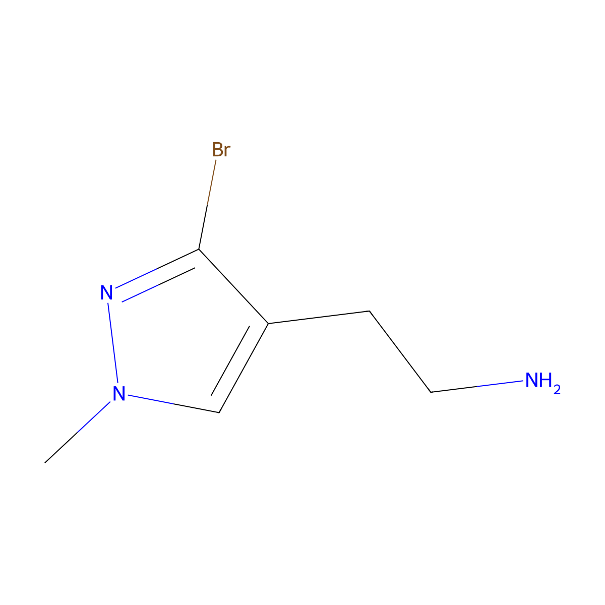 2-(3-bromo-1-methyl-1H-pyrazol-4-yl)ethan-1-amine molecular structure, CAS 1552605-63-6