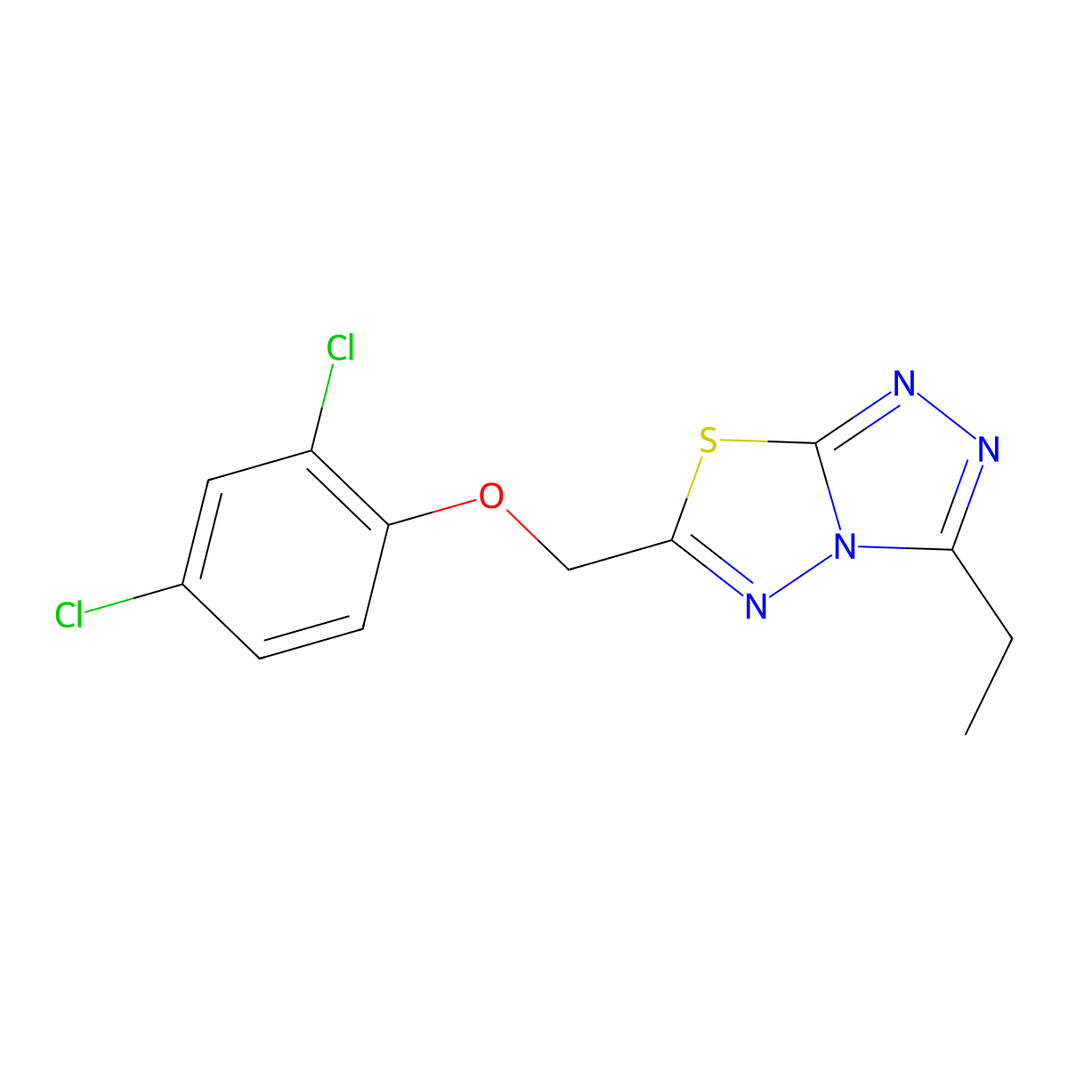 6-[(2,4-Dichlorophenoxy)methyl]-3-ethyl-[1,2,4]triazolo[3,4-b][1,3,4]thiadiazole molecular structure, CAS 155261-99-7