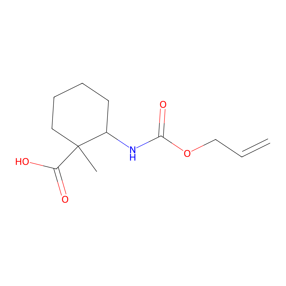 1-Methyl-2-{[(prop-2-en-1-yloxy)carbonyl]amino}cyclohexane-1-carboxylic acid molecular structure, CAS 1552623-43-4