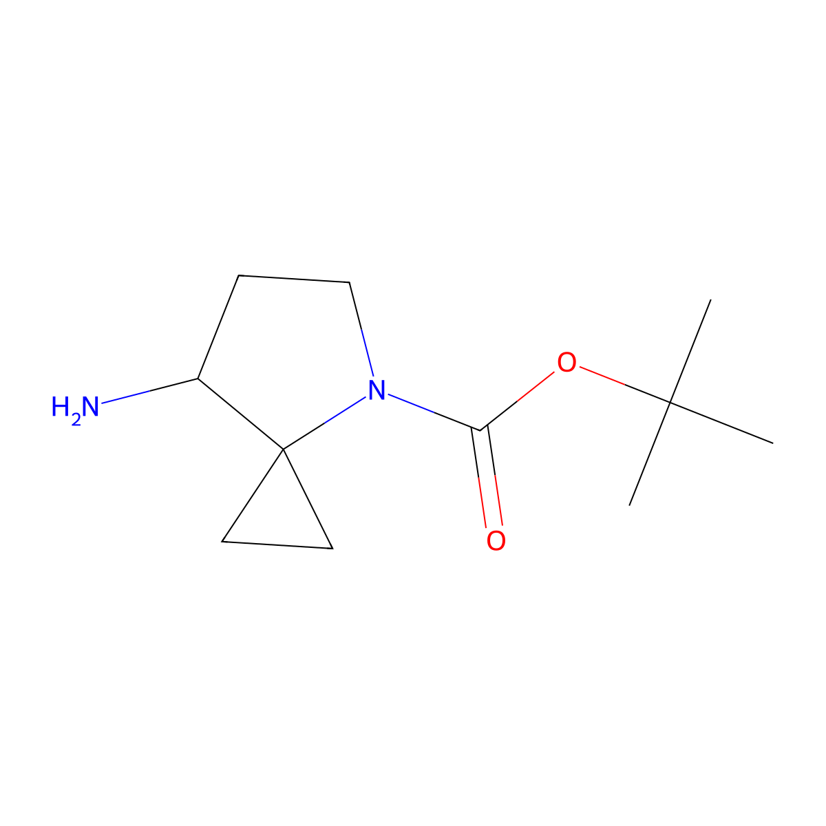 Tert-butyl 7-amino-4-azaspiro[2.4]heptane-4-carboxylate molecular structure, CAS 1552636-69-7