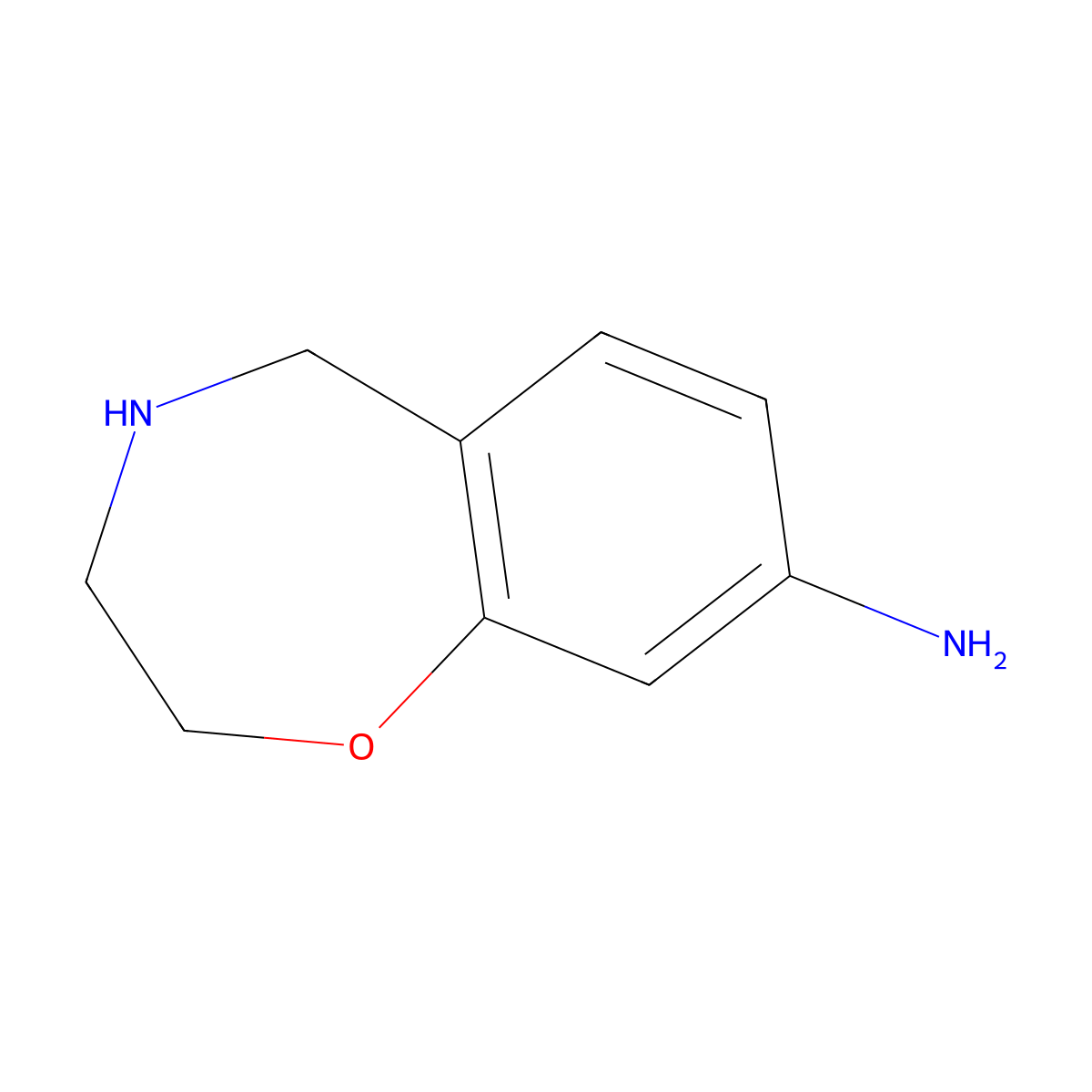 2,3,4,5-Tetrahydro-1,4-benzoxazepin-8-amine molecular structure, CAS 1552636-78-8