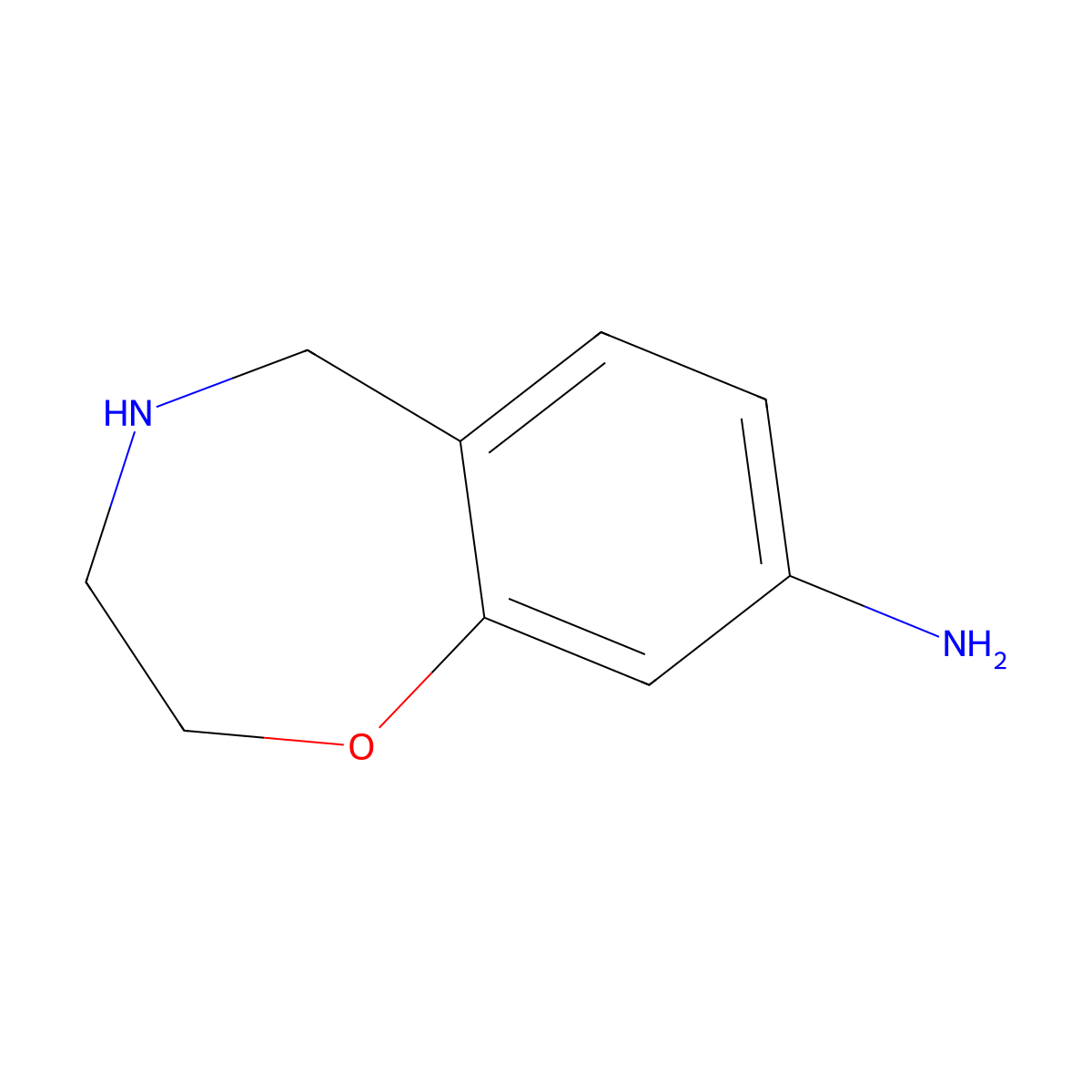 2,3,4,5-Tetrahydro-1,4-benzoxazepin-8-amine molecular structure, CAS 1552636-78-8